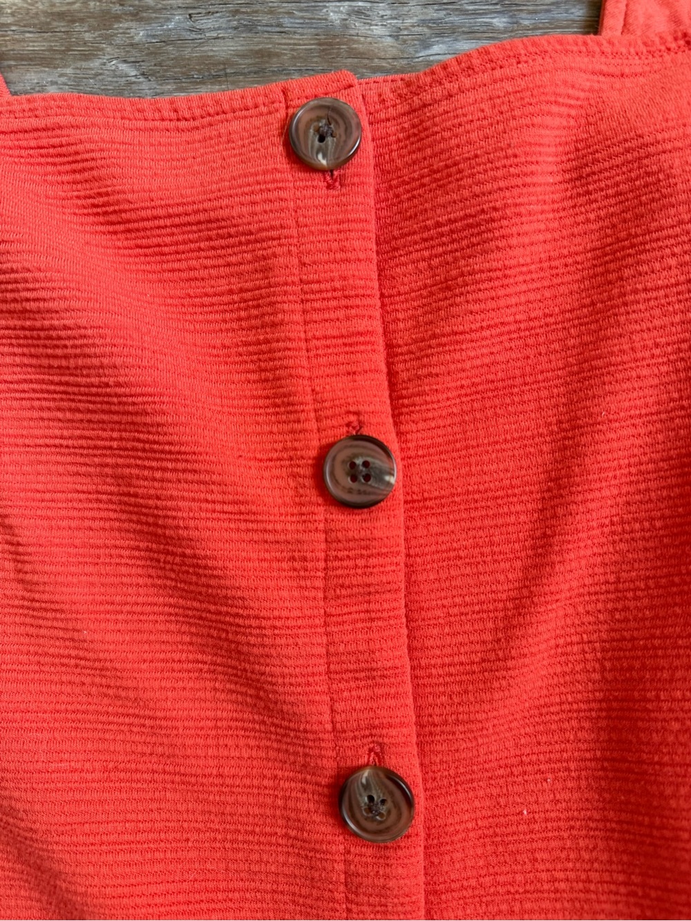 J. Crew Coral Button-Front Ribbed Tank - Picture 4 of 5